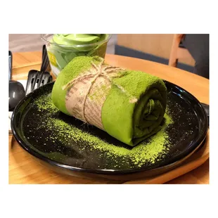 Matcha Red Bean Towel Cake