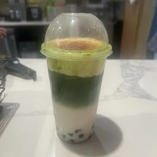 Creme Brle Matcha Late W.boba
