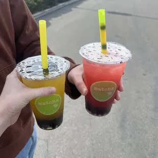 Passion tea and strawberry hibiscus