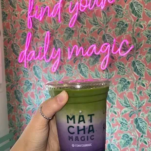 ube matcha latte