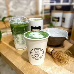 Matcha lattes