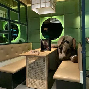 Booth with cute stuffed animal