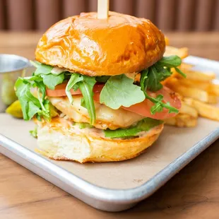 a burger and french fries