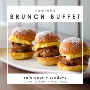 Introducing our new chef's table brunch buffet on Saturdays + Sundays from 10 am to 3 pm. Available for dine in only at matchbox Rockville.