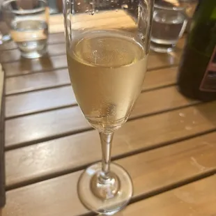 Glass of sparkling wine