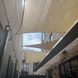 Patio seating with shade