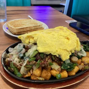 Custom skillet with sourdough toast