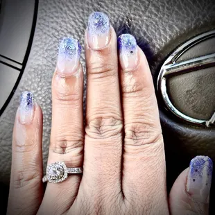 Ombre glitter nails .  See Crystal she is awesome !