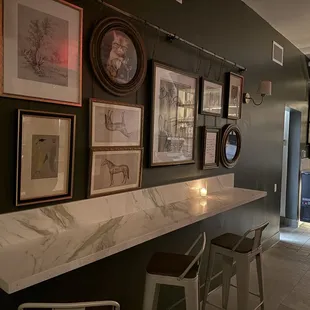 More creative decor in the small, but cool dining area