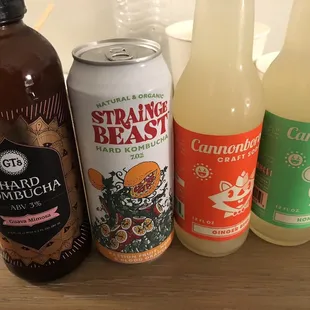 a variety of beverages