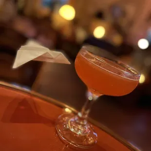 Paper plane cocktail.  Fasten your seat belts and prepare for takeoff!