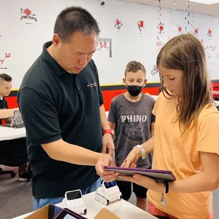 Robotic camp - students learn Math first then put together a robot.