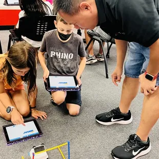 Robotic camp - students learn Math first then put together a robot.