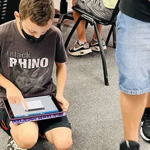 Robotic camp - students learn Math first then put together a robot.