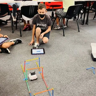 Robotic camp - students learn Math first then put together a robot.