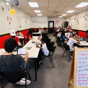 Students are sharp focused and engaged in learning math with their personalized learning plan.