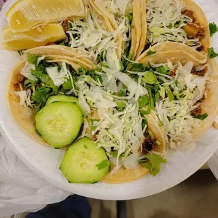 Street tacos.  Lots of fluff but not very good.