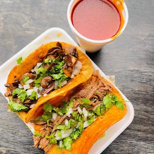 two tacos on a plate