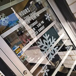 snowflakes in the window