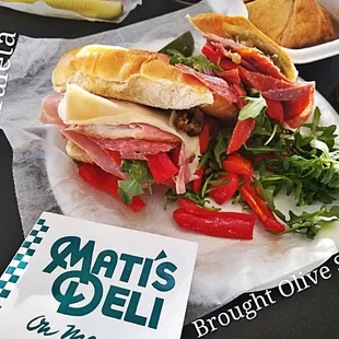 Brought my own Olive Salad they made me a Muffuleta Outstanding Delicious