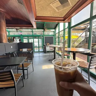 Cold brew coffee with oat milk