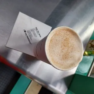 Butter Scotch latte, $9.01 with tax.