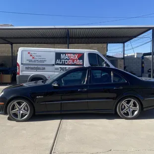 Mercedes Ceramic tint complete including Uv kit on windshield and sunroof tint included