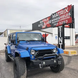 Matrix Jeep windshield plus Tint.