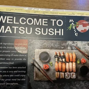 sushi and sashimi, outside