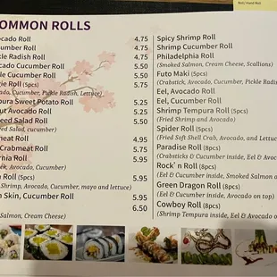 menu, sushi and sashimi