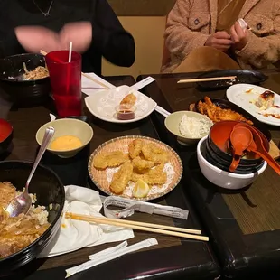 a table full of food