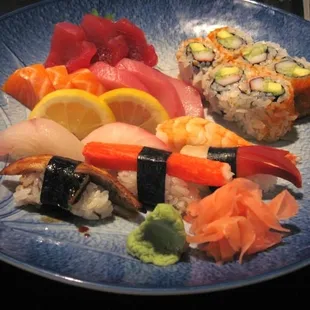 Sushi and sashimi combo (photographed by Debbie H)