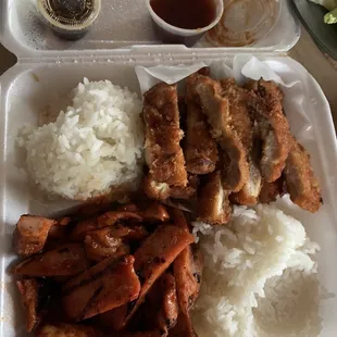 Spicy teriyaki and Katsu