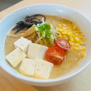 Vegan Miso Ramen!  You can't see it, but we use kale noodles