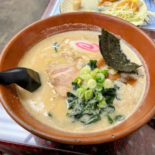 a bowl of soup on a table