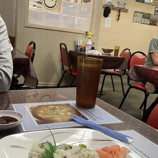 a plate of food on a table