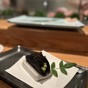 Avocado Caviar in Seaweed Taco