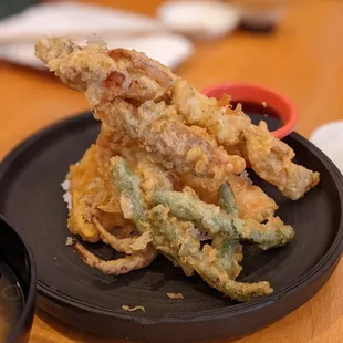 Soft shell crab and veggie tempura