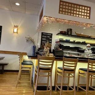 interior, sushi and sashimi