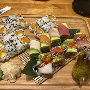 Spicy Salmon Avocado, Spicy Tuna Avocado, Spicy Albacore Avocado, Rainbow Roll, Panda Roll