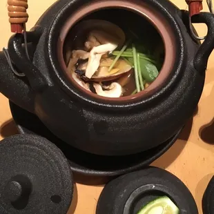 Matsutake Dobinmushi (seasonal mushroom soup)