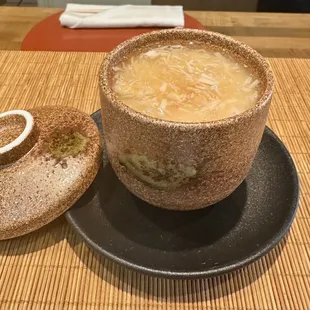 Chawan Mushi: Steamed Egg Custard with Crab Ankake (thick savory) sauce
