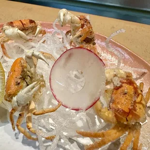 Deep fried Sawagani (seasonal baby crabs) 
Back on the menu!