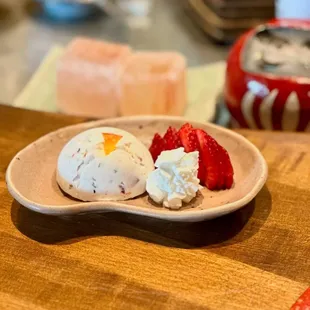 Cassata Ice Cream-Cream cheese based ice cream mixed with Pistachios, walnuts, dry orange, strawberry and brownies