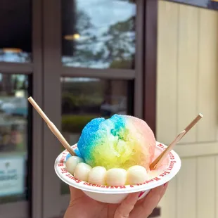 Small Shave Ice (USD $3.50) + Mochi Balls (USD $1)