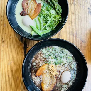 Matcha Ramen + Black Garlic Shoyu