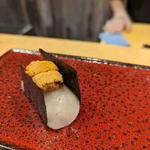 Scallops on top.