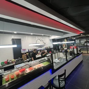 interior, sushi and sashimi