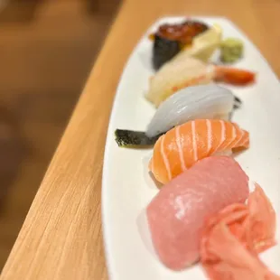 a plate of sushi on a table