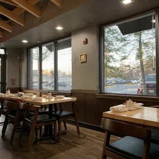 Dining area by the window, very comfortable